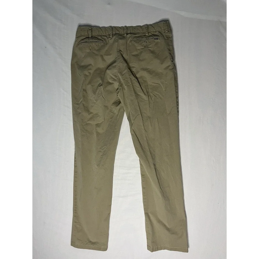 Polo Ralph Lauren Stretch Classic Fit Chino Pants Men's 36x34 Beige Flat Front